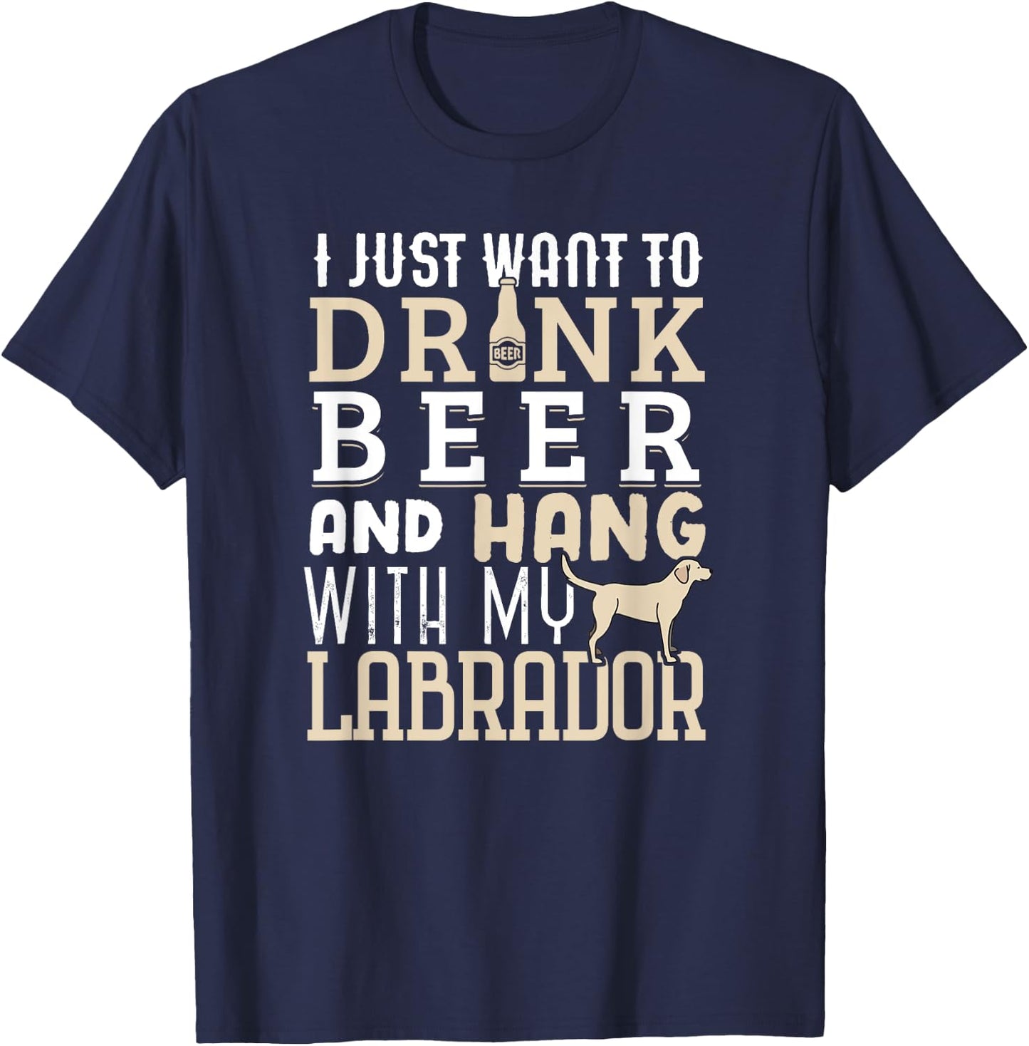 Funny Labrador Dad Shirt Father's Day Lab Retriever & Beer Women T-Shirt - T-Shirt | Navy