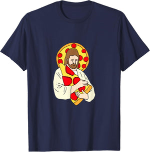 Jesus Pizza Funny Religious Shirt T-Shirt - T-Shirt | Navy