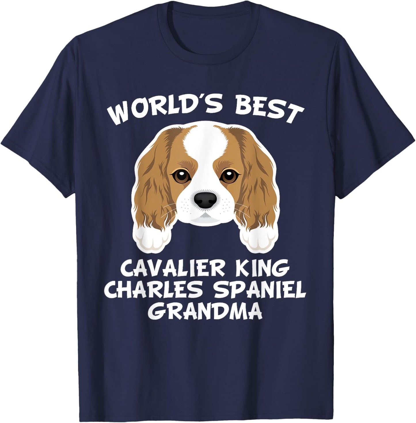 World's Best Cavalier King Charles Spaniel Grandma T-Shirt - T-Shirt | Navy