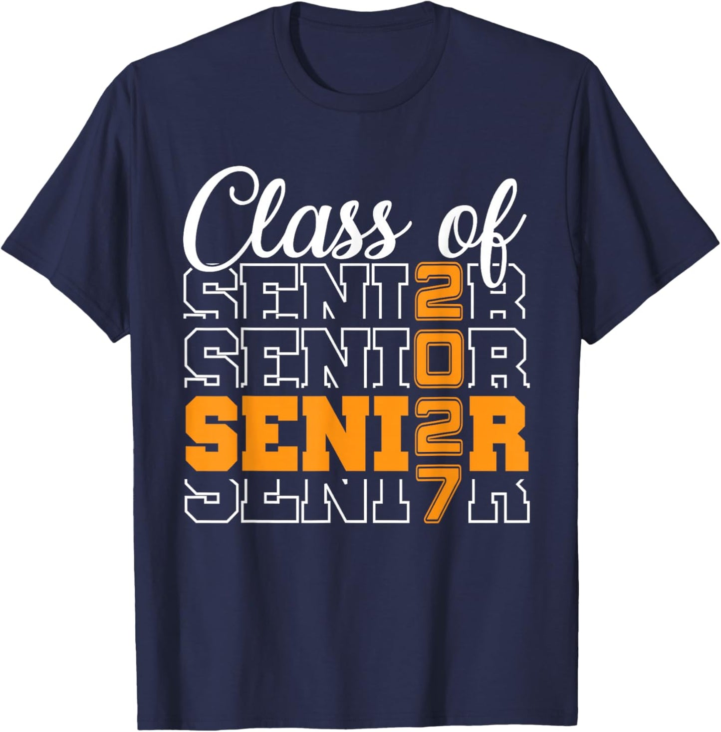 Proud Senior 2027 Graduation High School Class of 27 Men T-Shirt - T-Shirt | Navy