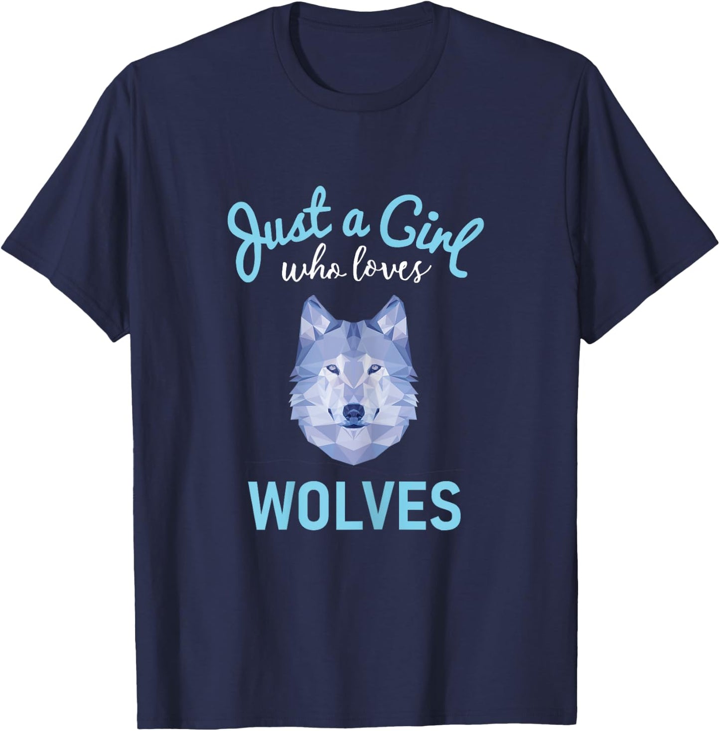 Girls Wolf Gift T-Shirt - T-Shirt | Navy