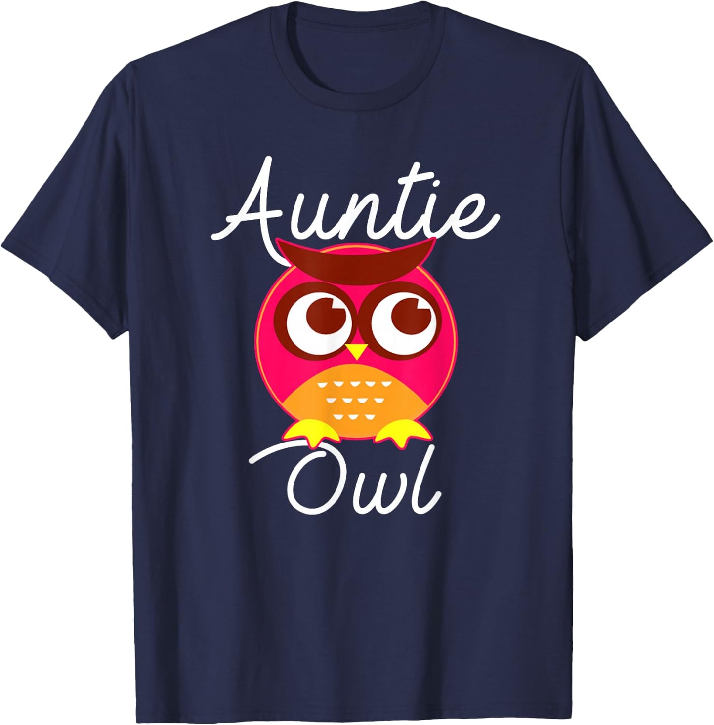 Auntie Owl Cute Owl Lover For Aunt T-Shirt - T-Shirt | Navy