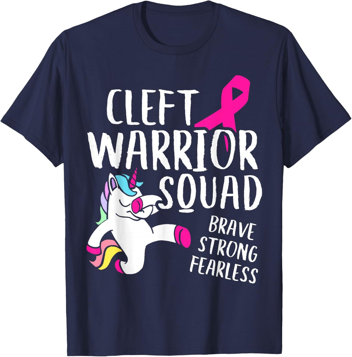 Cleft Palate Lip Warrior Squad Cleft Strong Awareness T-Shirt - T-Shirt | Navy