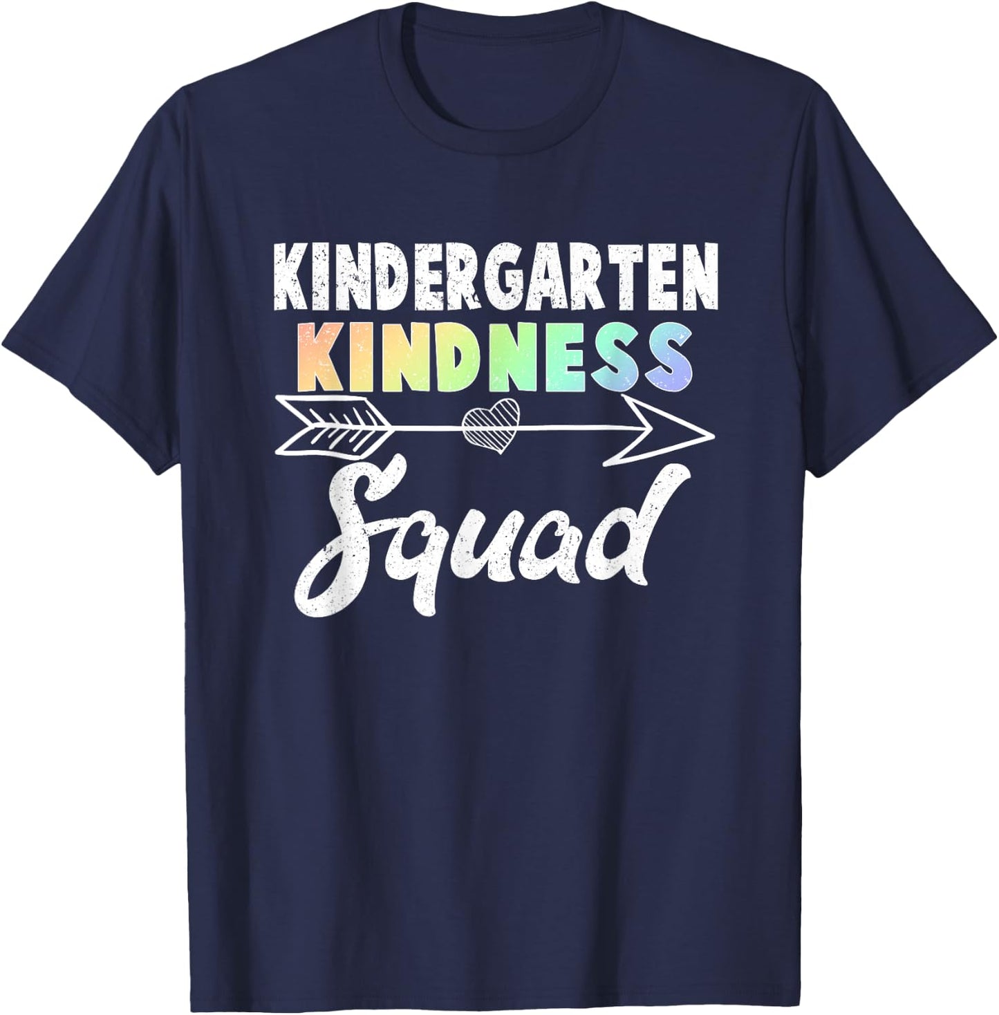 Teacher Team Shirt Kindergarten Kindness Squad Rainbow Gift Women Kids T-Shirt - T-Shirt | Navy