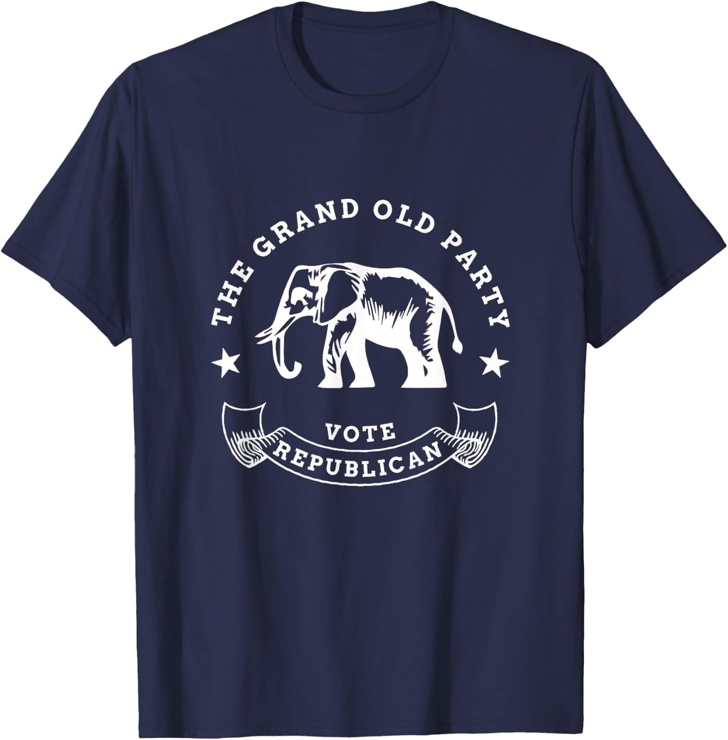 GOP Vote Republican Party Elephant Vintage Political T-Shirt - T-Shirt | Navy