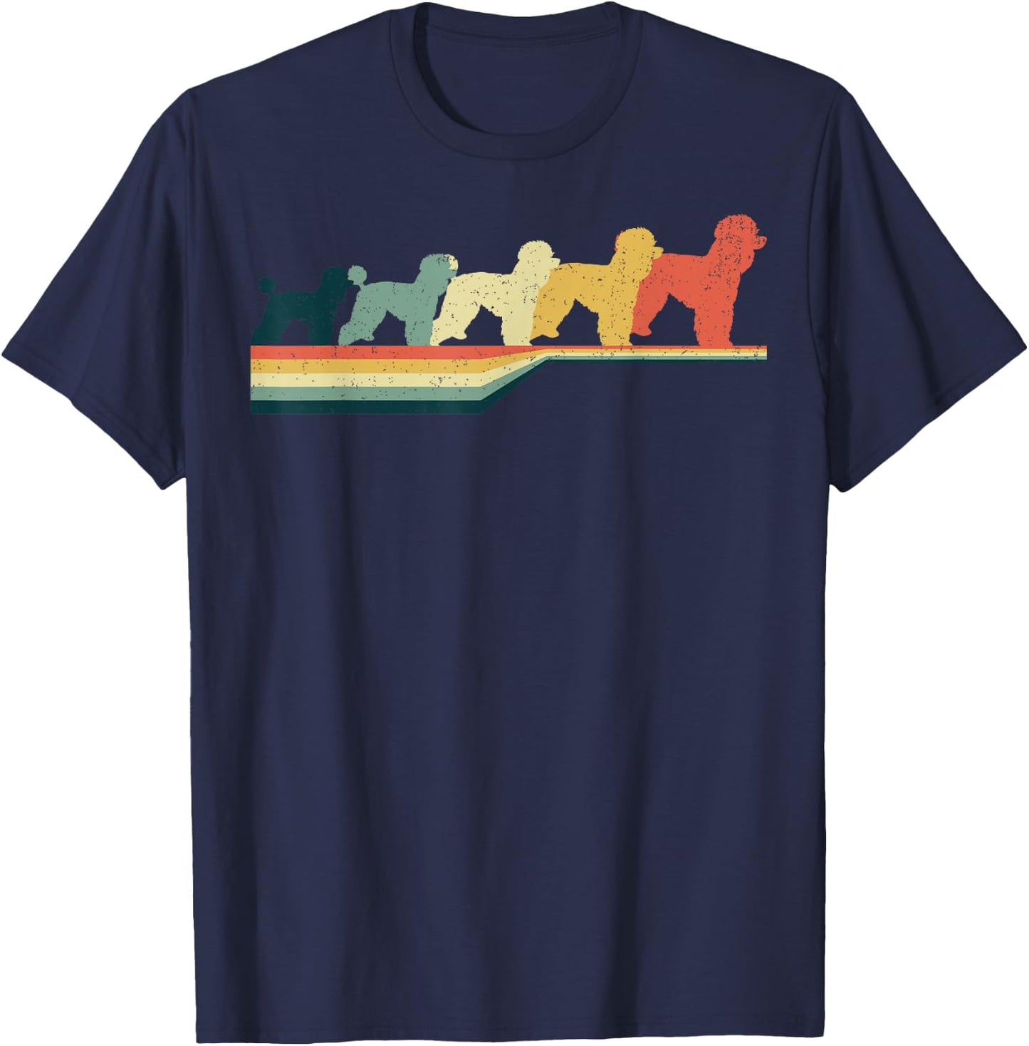 STANDARD POODLE Vintage Retro Style Cute Pet Gifts T-Shirt - T-Shirt | Navy