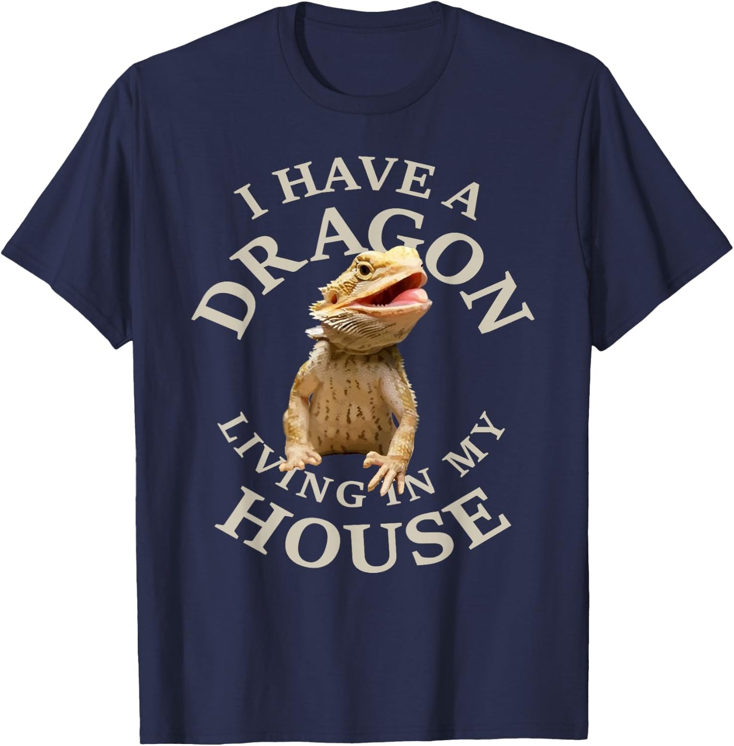 Bearded Dragon Clothes Pogona Barbata Lizard T-Shirt - T-Shirt | Navy