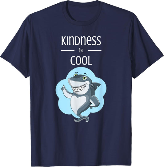 Kindness Is Cool Great White Shark Anti Bullying T-Shirt - T-Shirt | Navy