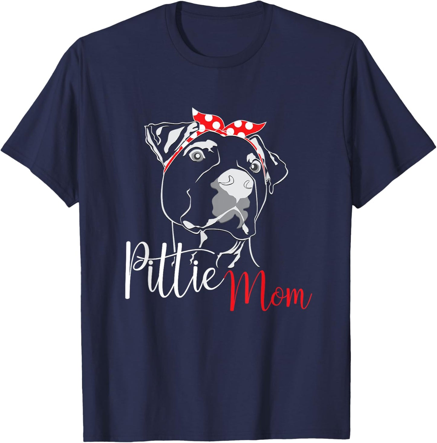 Pittie Mom American Pitbull Dog Lover Dogs Mother's Day Women Girls Kids T-Shirt - T-Shirt | Navy
