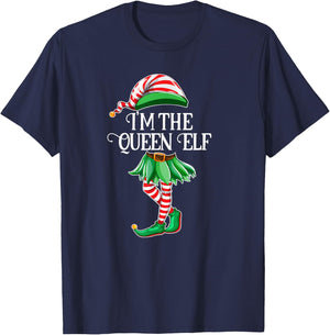 I'm the Queen Elf Matching Family Pajamas Christmas Gift T-Shirt - T-Shirt | Navy