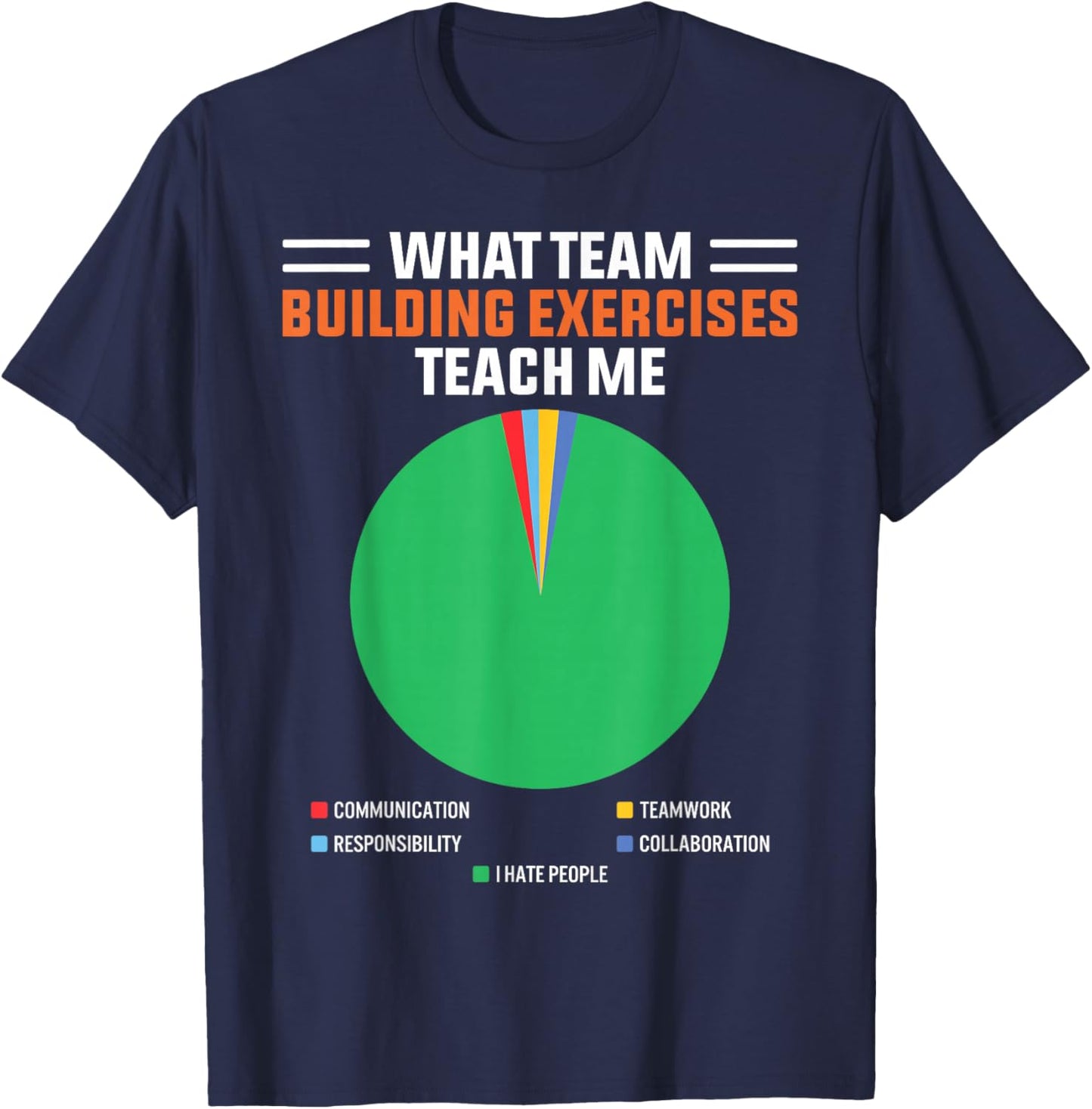 What Team Building Exercises Teach Me Funny Introvert T-Shirt - T-Shirt | Navy
