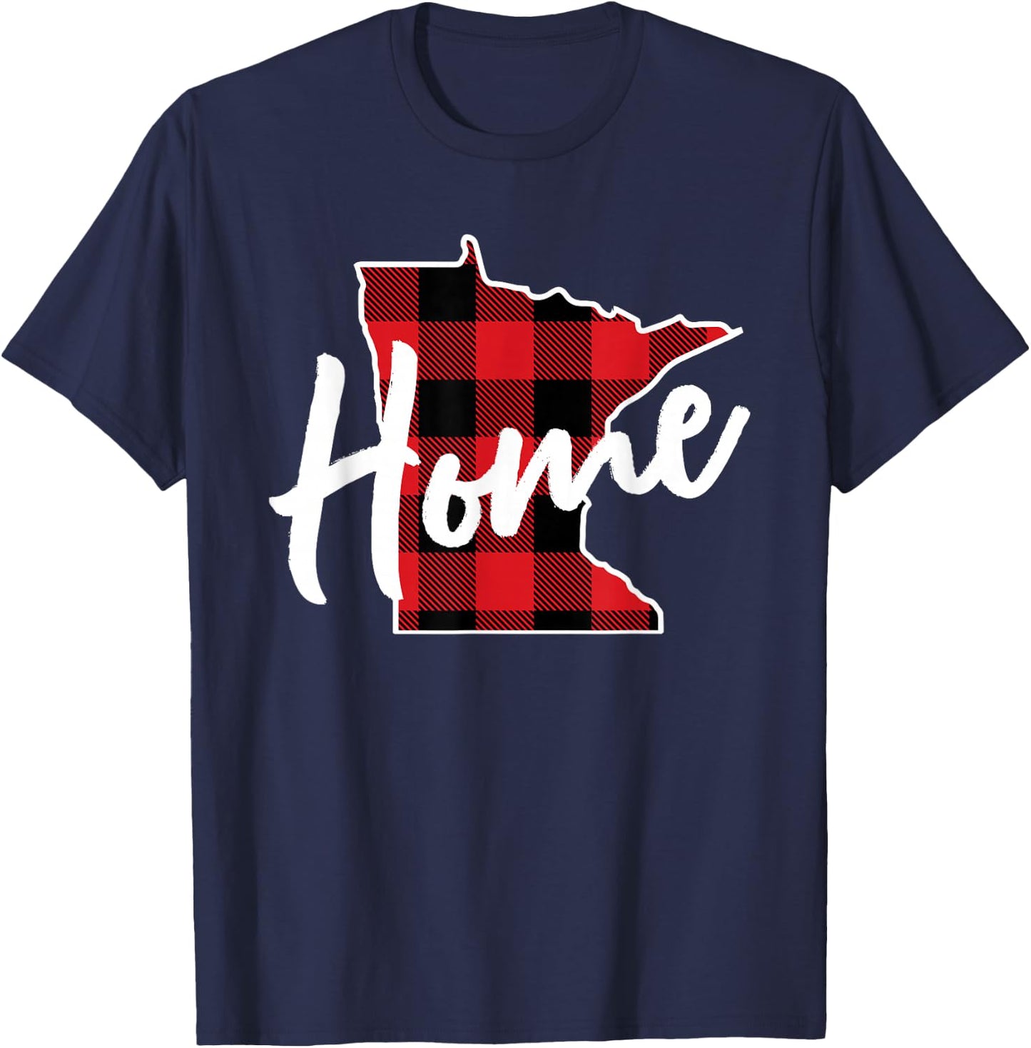Lumberjack Buffalo Plaid Minnesota Home State Gift T-Shirt - T-Shirt | Navy