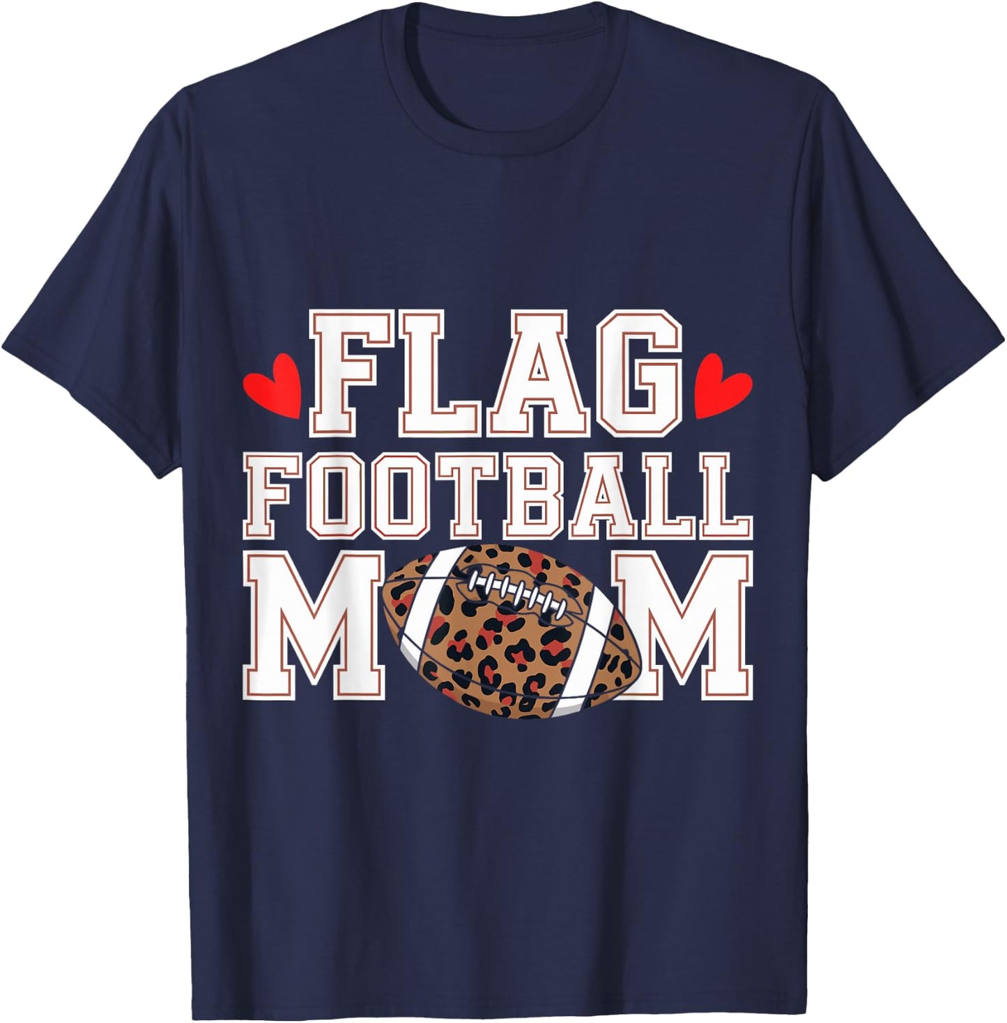 Flag Football Mom Funny Flag Football Player Mom T-Shirt - T-Shirt | Navy