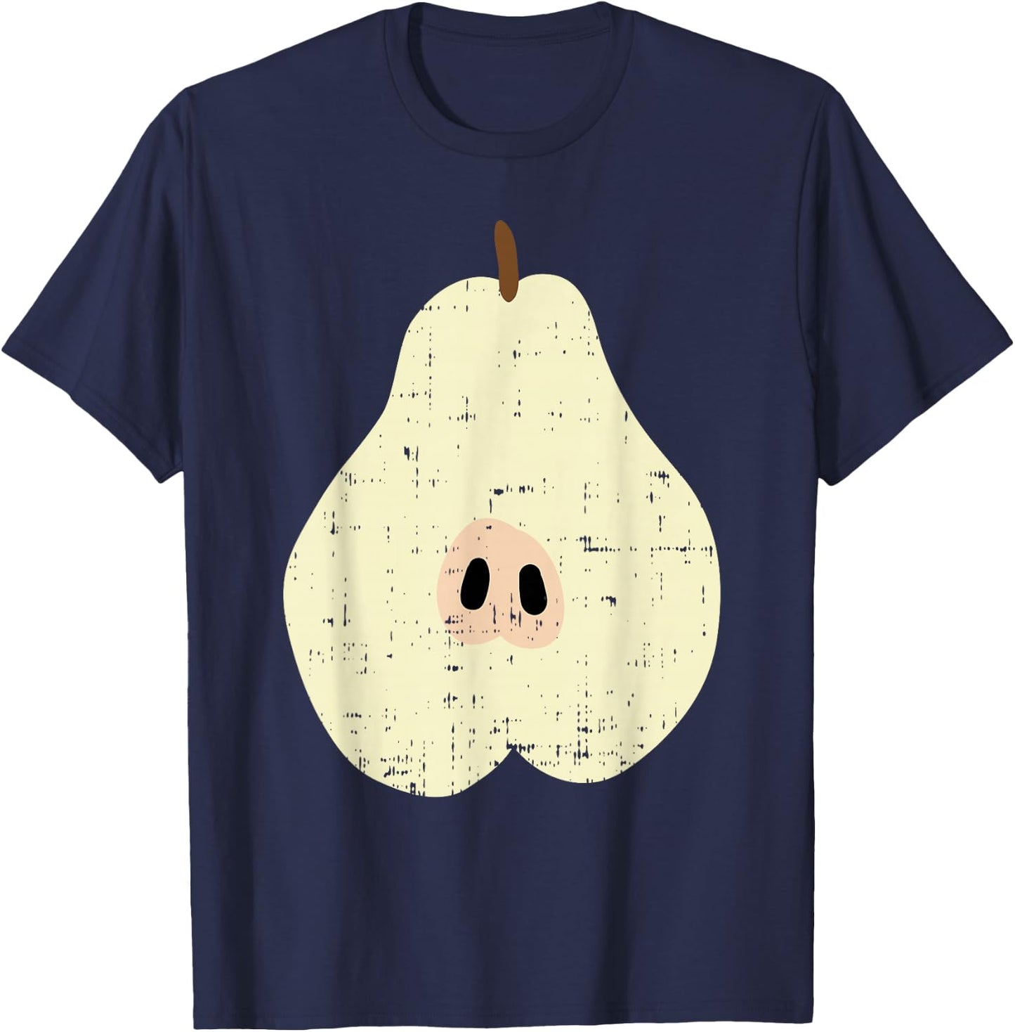 Pear Funny Fruit Food Lazy DIY Easy Halloween Costume T-Shirt - T-Shirt | Navy