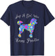 Fun Cute Floral Poodle Lover T-Shirt - T-Shirt | Navy