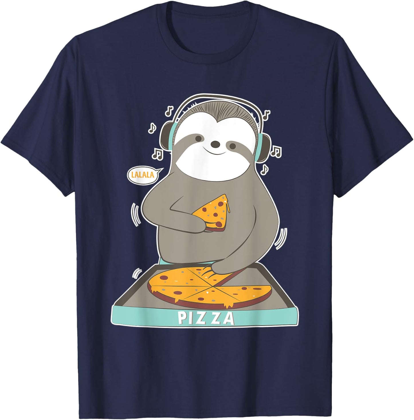 Sloth Pizza Shirt Women Kids Girls Boys T-Shirt - T-Shirt | Navy
