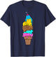 Cute Cat Ice Cream - Kitty Cat Dessert Shirt T-Shirt - T-Shirt | Navy