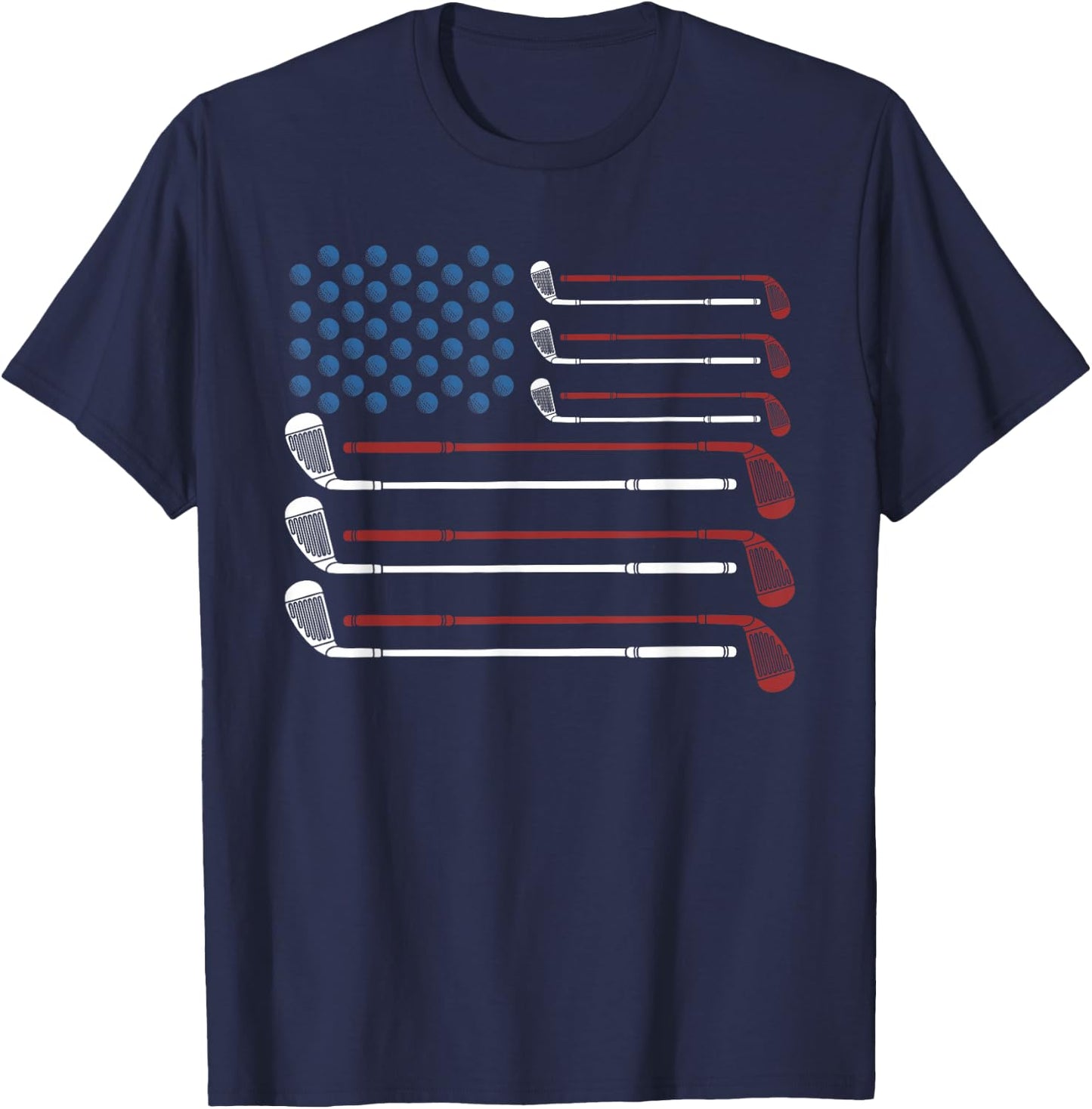Amerikan Unabhngigkeitstag-Erinnerungspatriot Golf Clubs USA Flag Red White and Blue T-Shirt - T-Shirt | Navy
