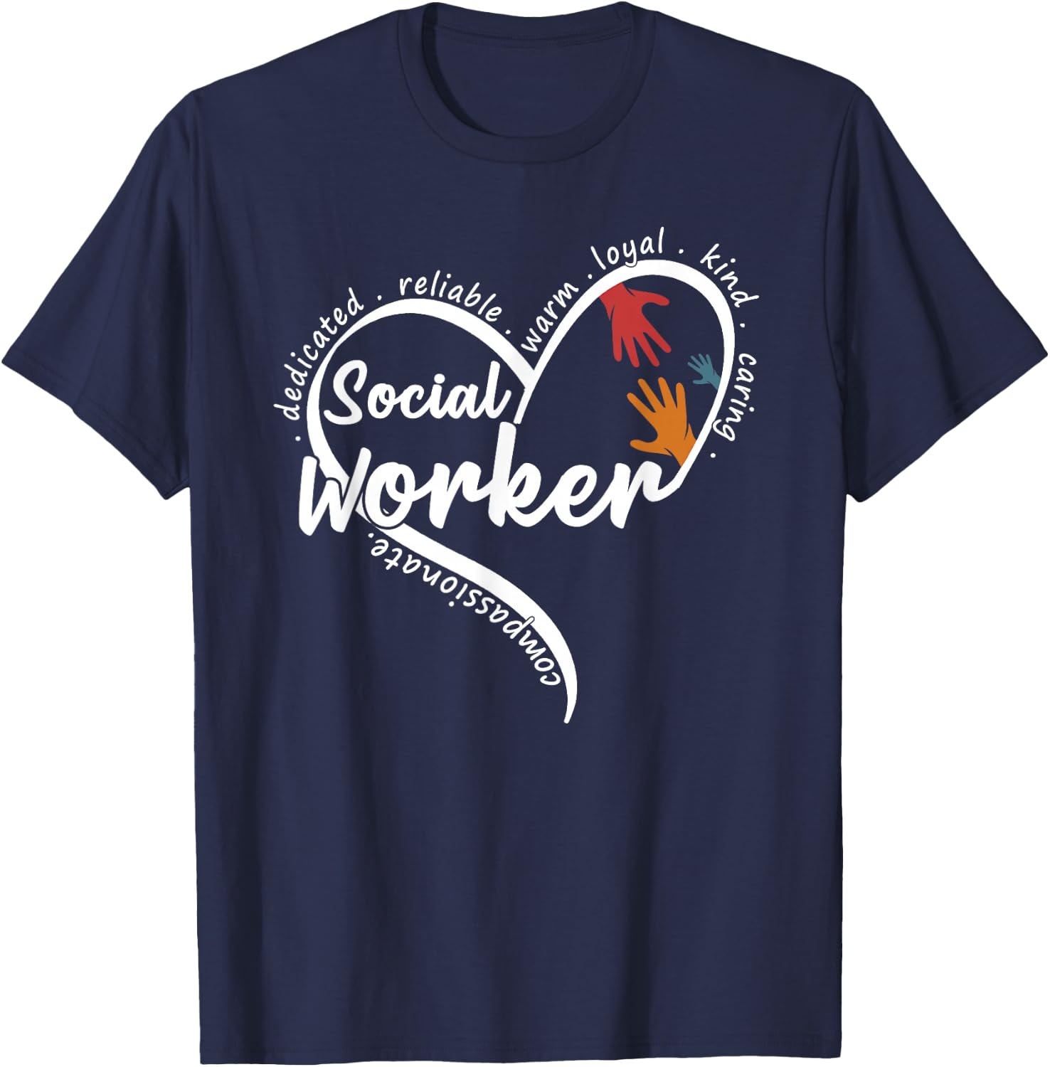 Social Worker Heart Social Work T-Shirt - T-Shirt | Navy