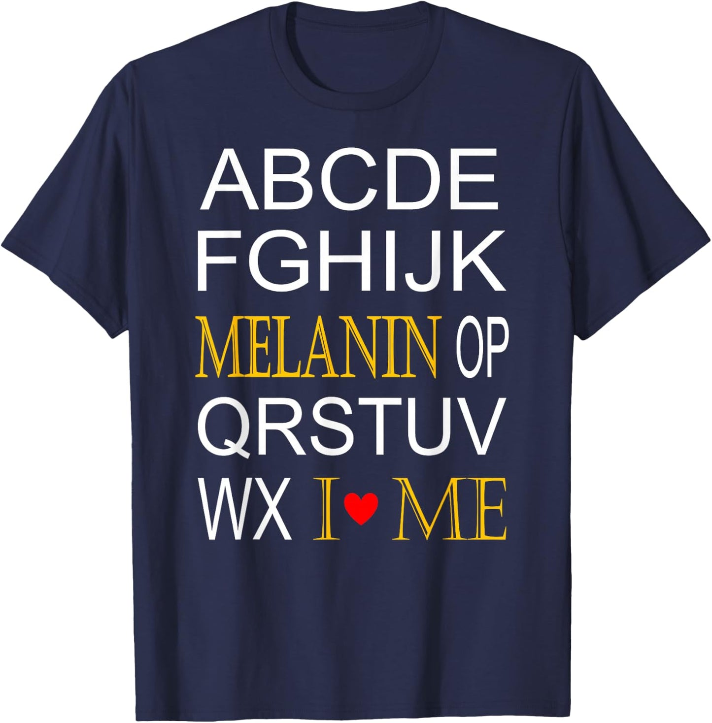 Melanin Abc's Art for African American Children T-Shirt - T-Shirt | Navy