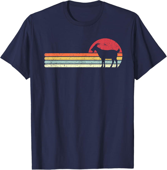 Goat Shirt. Retro Style T-Shirt - T-Shirt | Navy