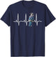 Blue Jay Shirt for Birders - Bluejay Heartbeat T-Shirt - T-Shirt | Navy
