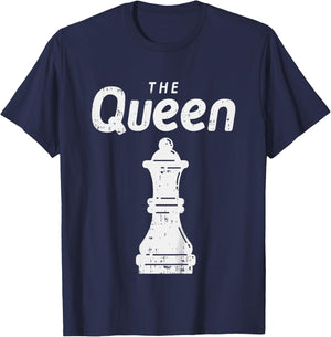 Kids Chess Piece The Queen Shirt Halloween Group Matching Costume T-Shirt - T-Shirt | Navy