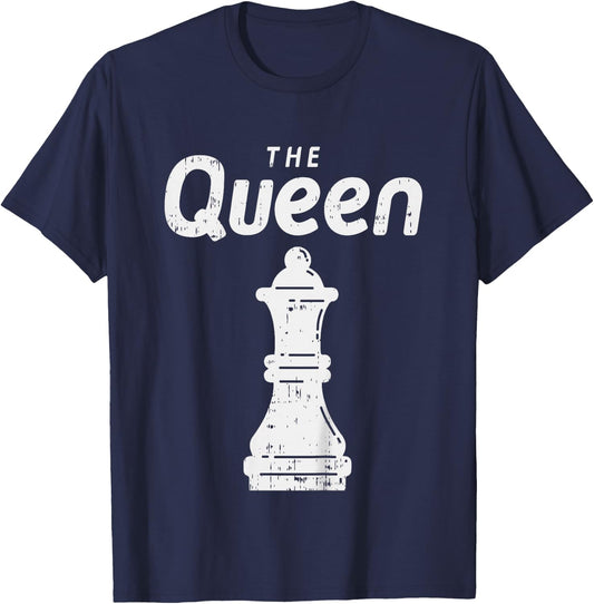 Kids Chess Piece The Queen Shirt Halloween Group Matching Costume T-Shirt - T-Shirt | Navy