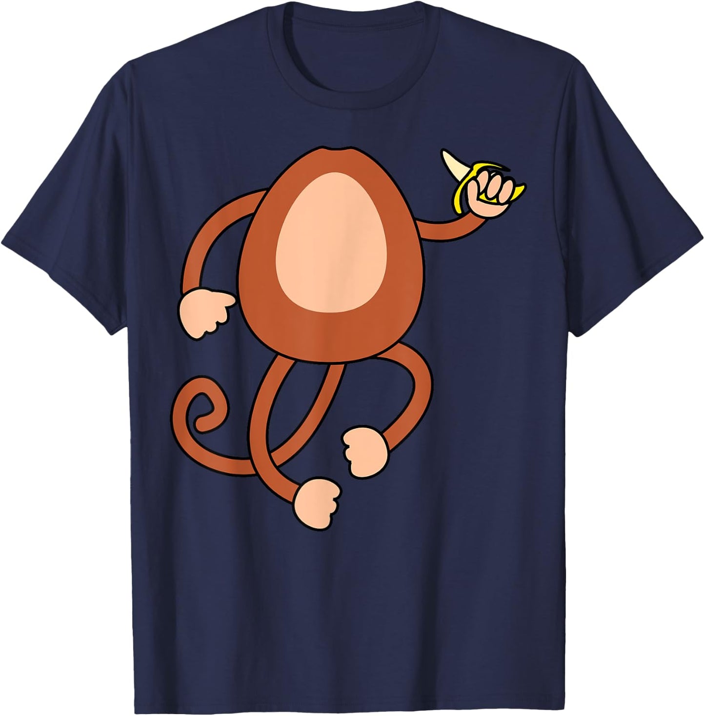 Monkey Holding Banana Costume Funny Easy Halloween Gift T-Shirt - T-Shirt | Navy