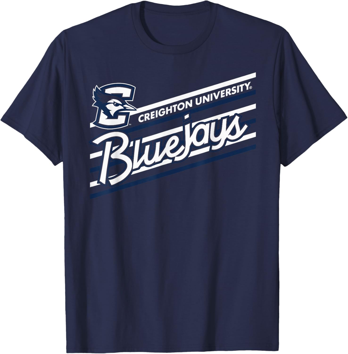 Creighton Bluejays Retro Performer Royal Officially Licensed T-Shirt - T-Shirt | Navy