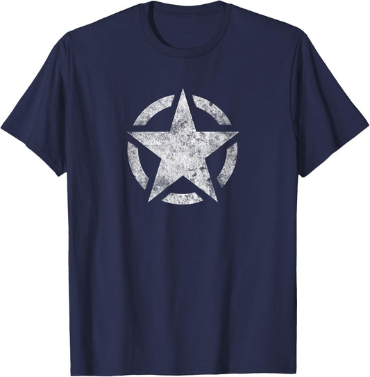 Military Star with Broken Circle for Veterans and Heros T-Shirt - T-Shirt | Navy