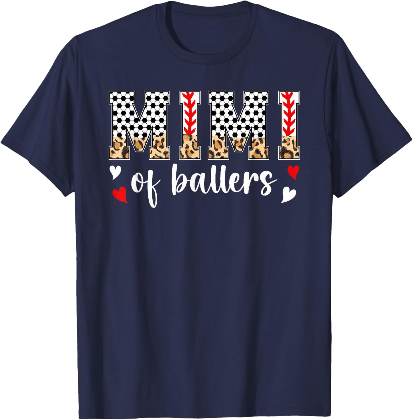 Mimi Of Ballers Baseball Soccer Mimi Grandma T-Shirt - T-Shirt | Navy