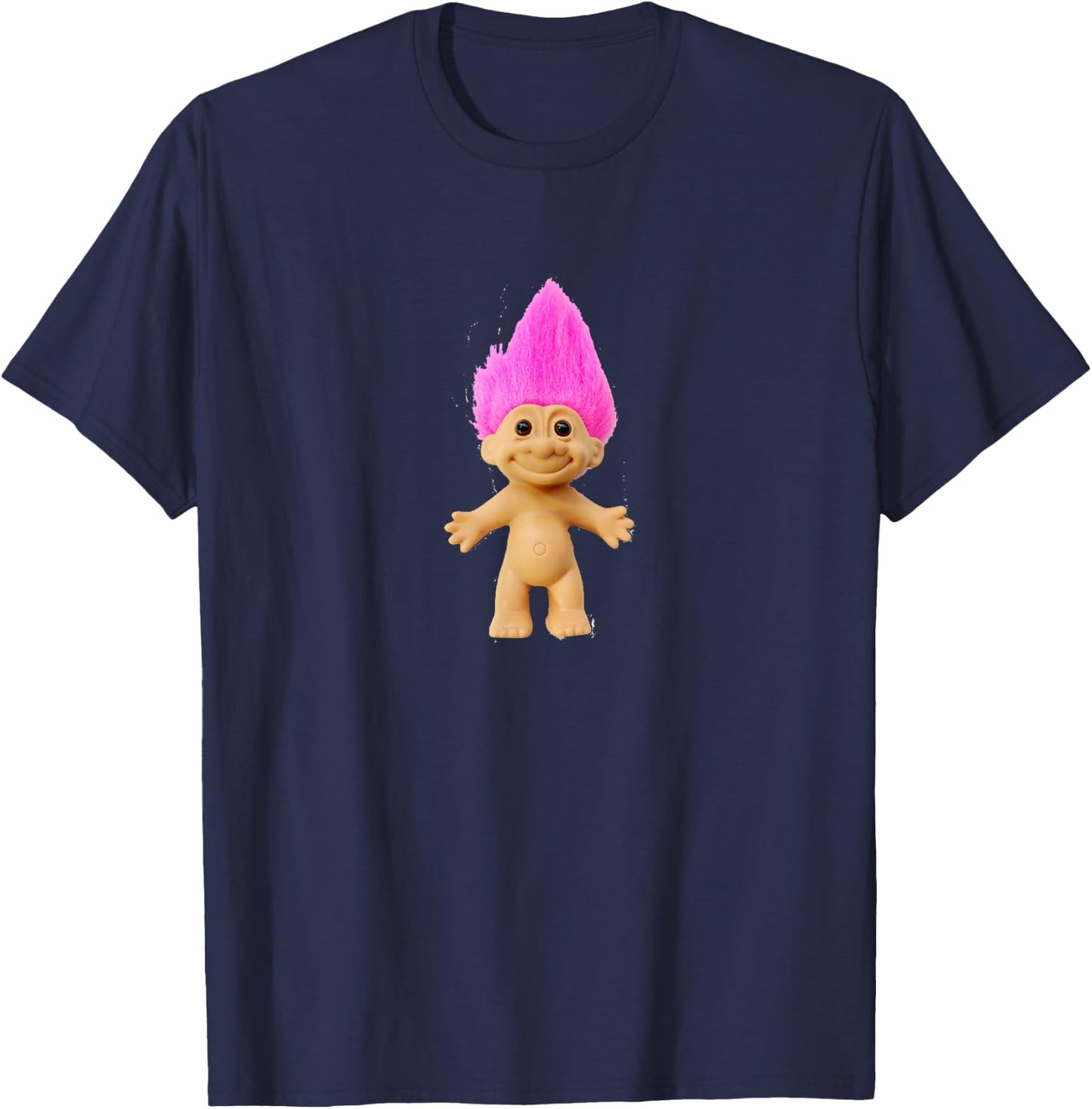 Pink Haired Troll Doll T-Shirt - T-Shirt | Navy