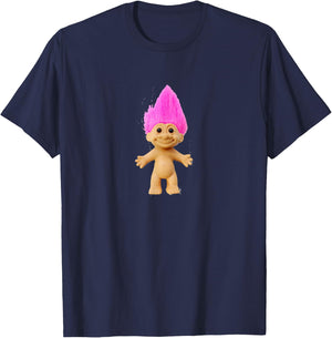 Pink Haired Troll Doll T-Shirt - T-Shirt | Navy