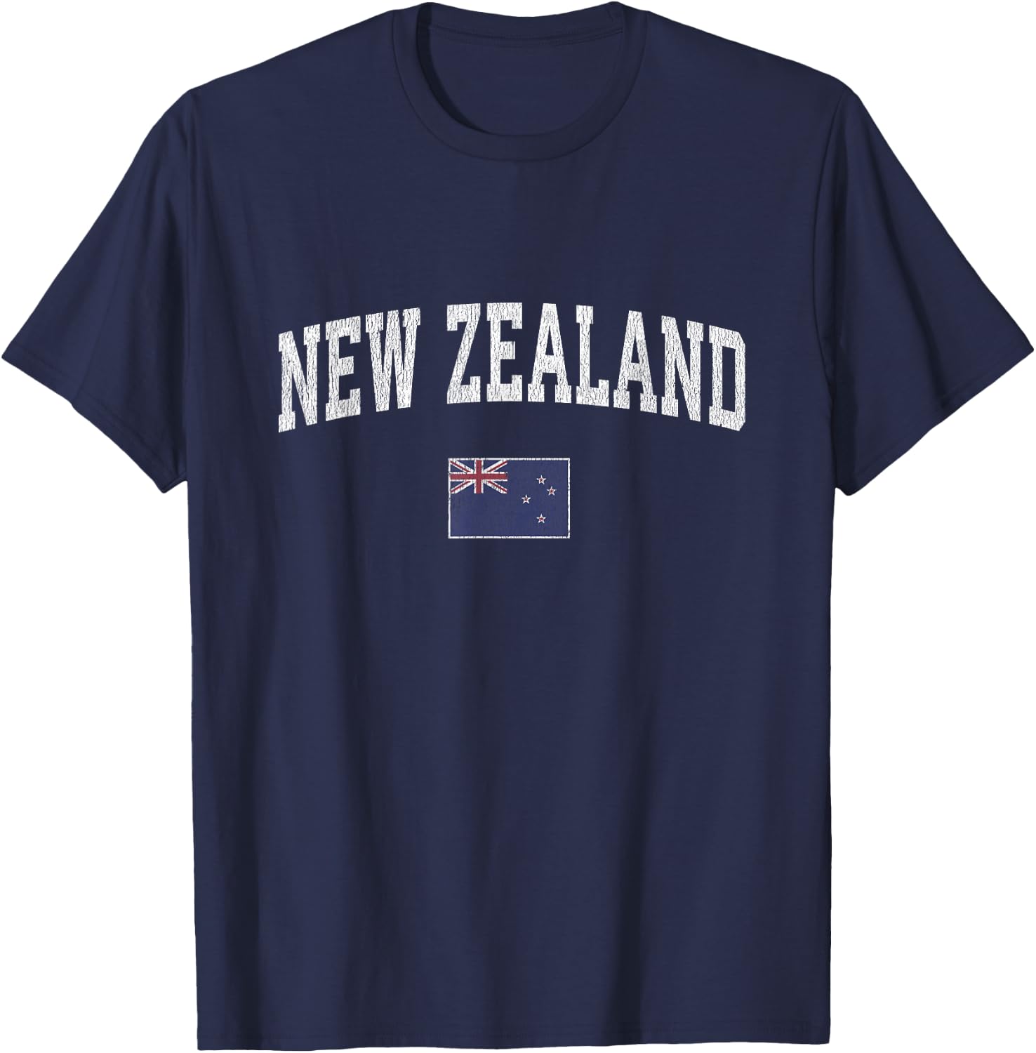 New Zealand Vintage Sports New Zealander Flag T-Shirt - T-Shirt | Navy