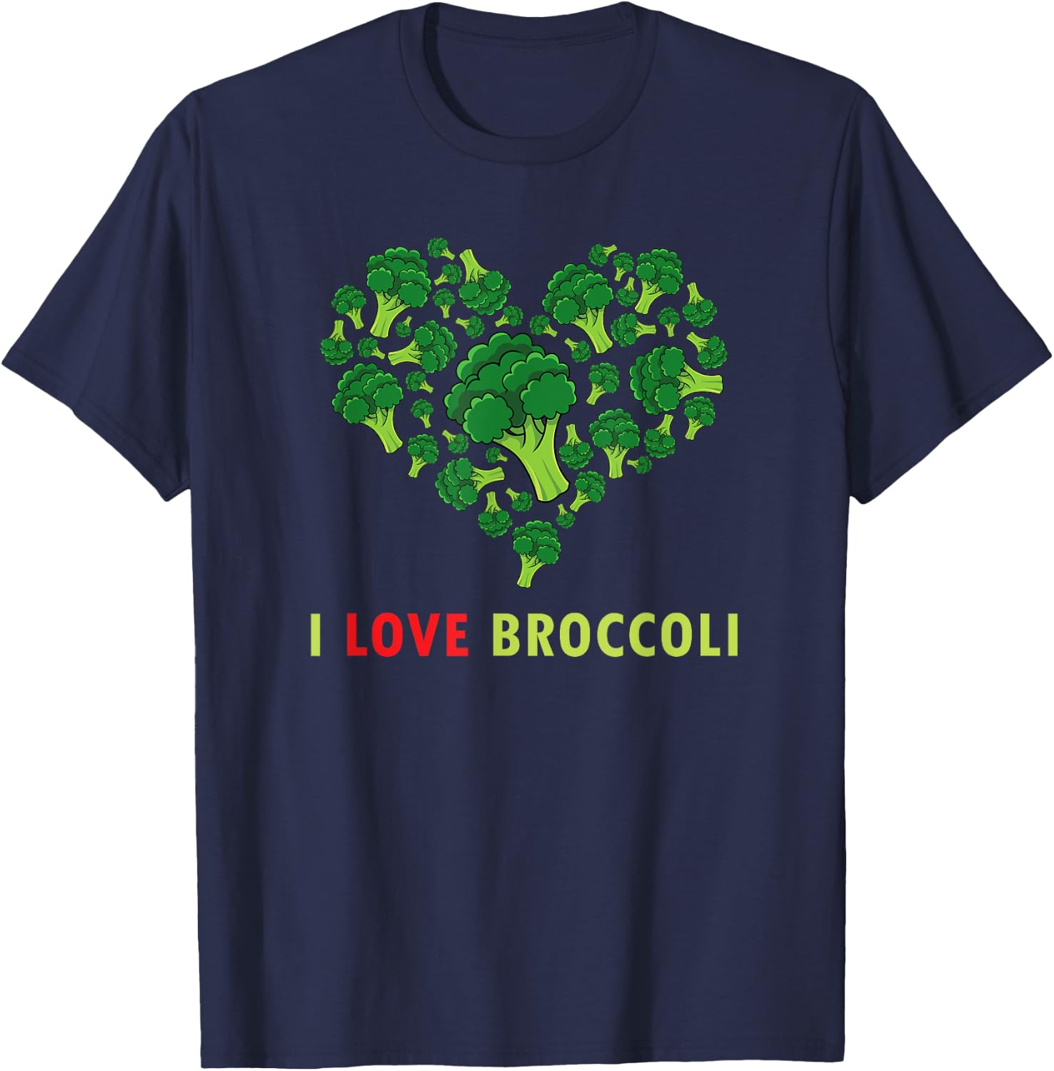 Funny Broccoli Gift - I Love Broccoli - Kids Vegetarian Keto T-Shirt - T-Shirt | Navy
