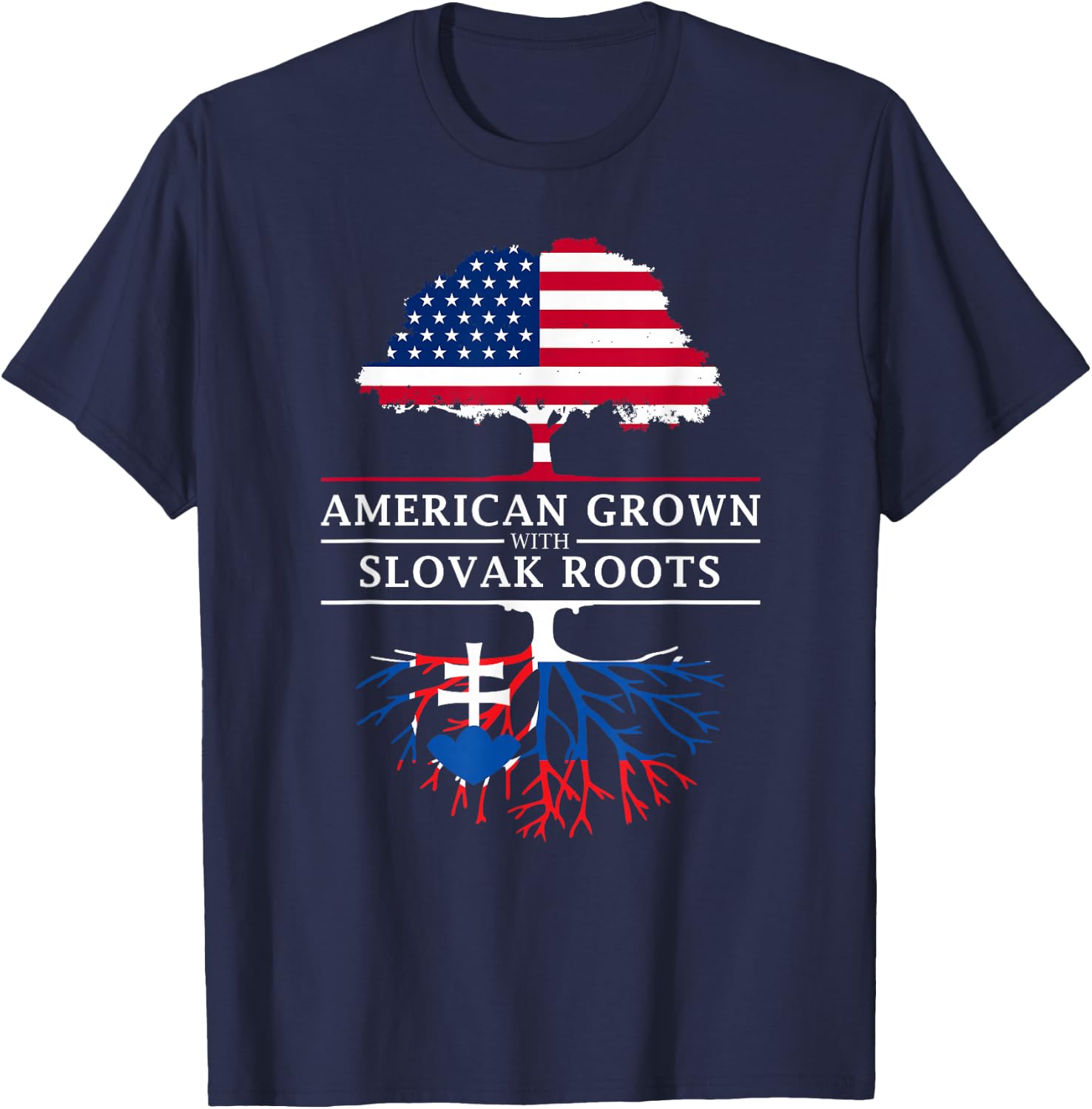 American Grown with Slovak Roots - Slovakia T-Shirt - T-Shirt | Navy