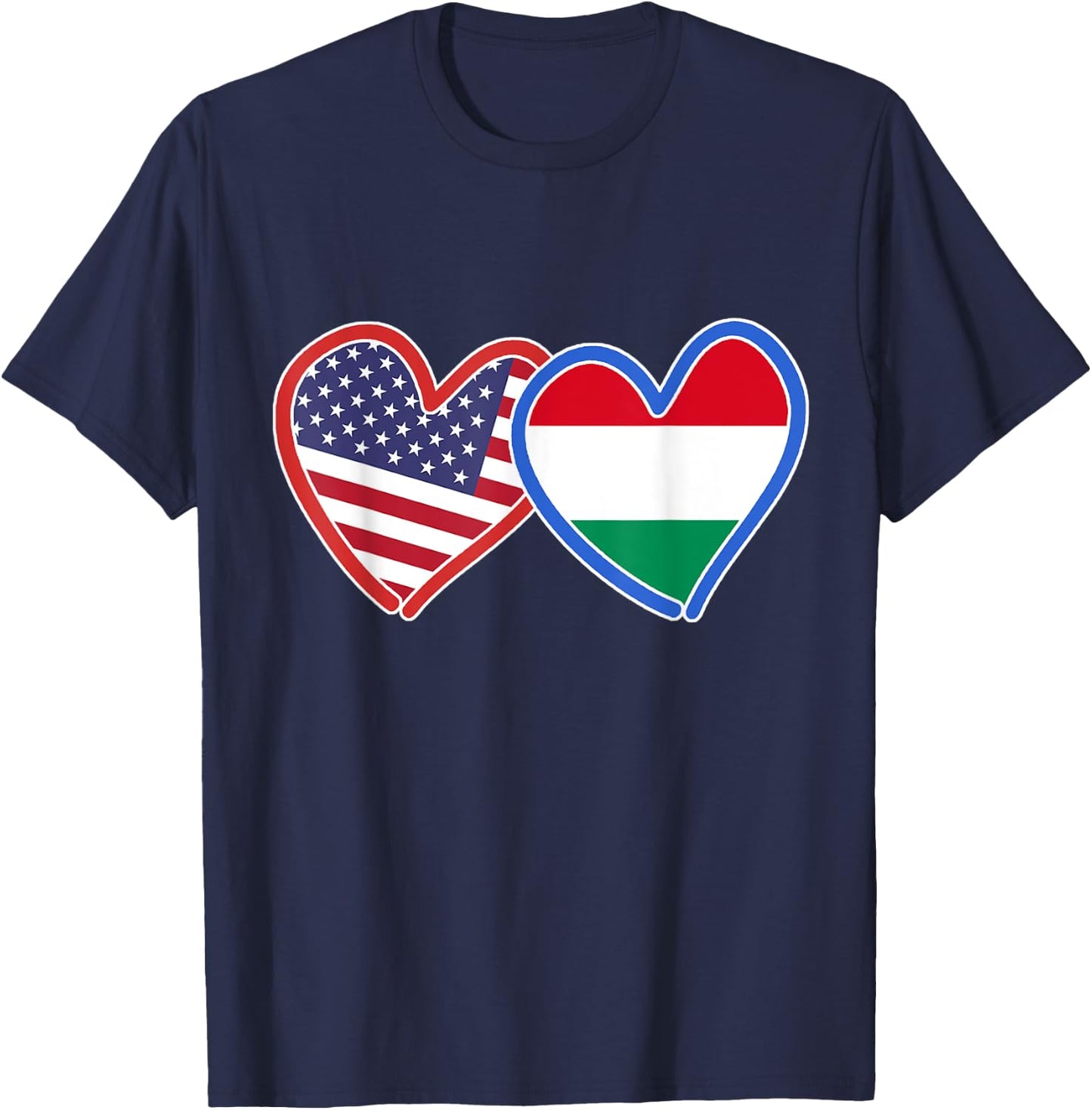Hungarian American Hungary & America Flag T-Shirt - T-Shirt | Navy