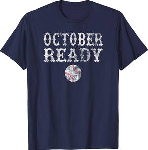 October Ready Playoff Baseball Gift T Shirt Women T-Shirt - T-Shirt | Navy
