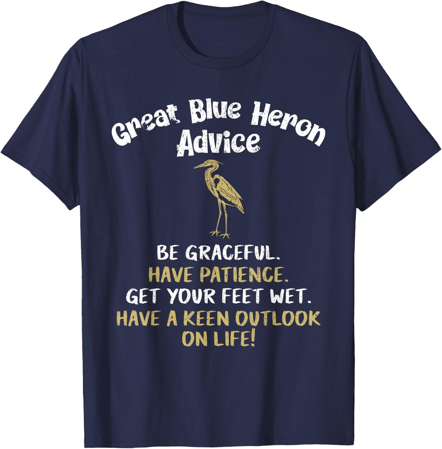 Blue Heron Bird T-Shirt - T-Shirt | Navy