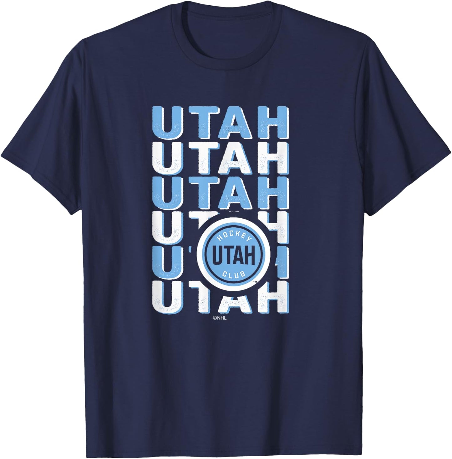 Utah Hockey Club Repeat Black Officially Licensed T-Shirt - T-Shirt | Navy