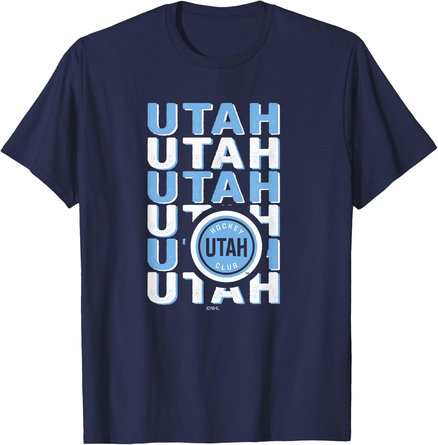 Utah Hockey Club Repeat Black Officially Licensed T-Shirt - T-Shirt | Navy