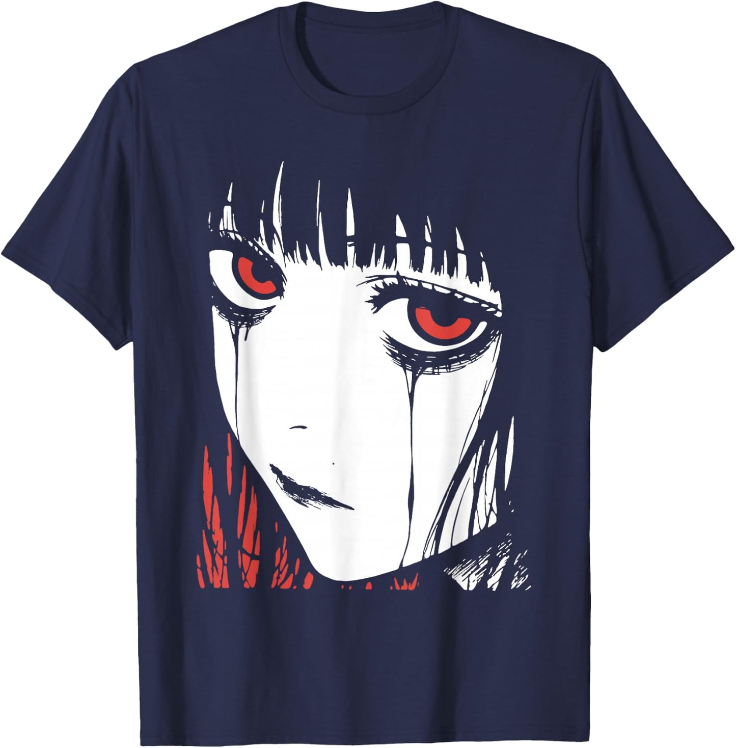 Horror Anime Manga | Japan Japanese Creepy Kawaii Goth T-Shirt - T-Shirt | Navy