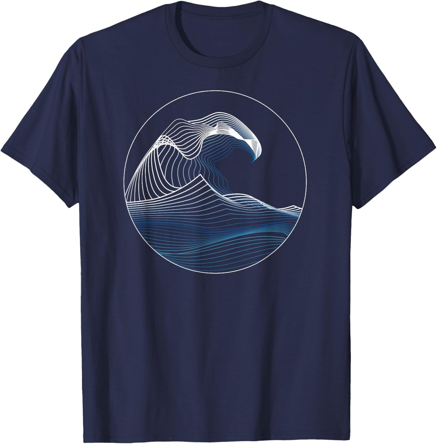 Great Wave of Music Hokusai off Kanagawa Japanese Art T-Shirt - T-Shirt | Navy