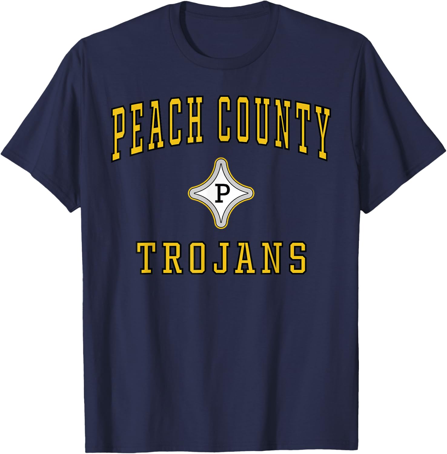 Peach County High School Trojans C1 T-Shirt - T-Shirt | Navy