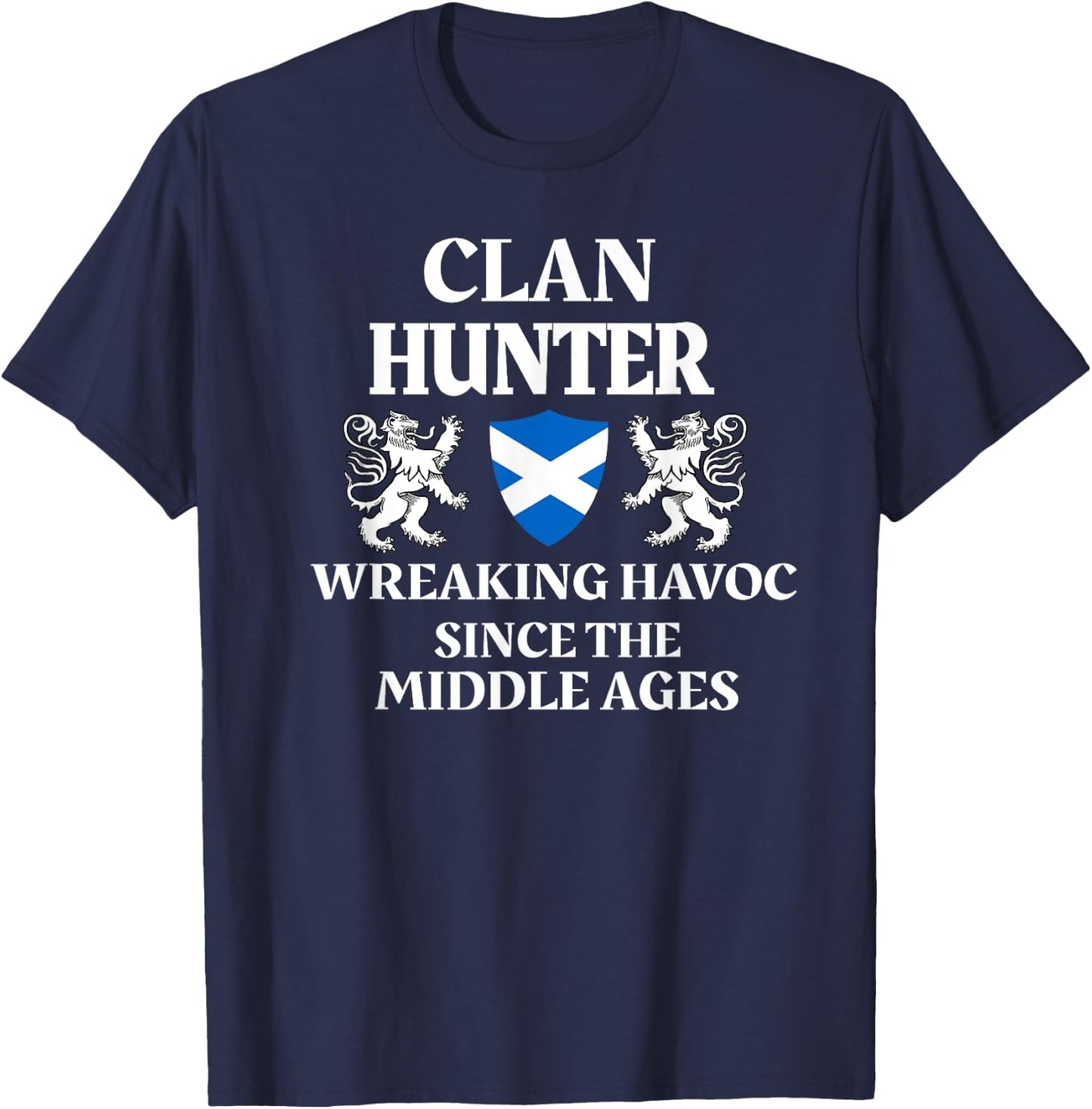 Hunter Scottish Family Clan Scotland Name T-Shirt - T-Shirt | Navy