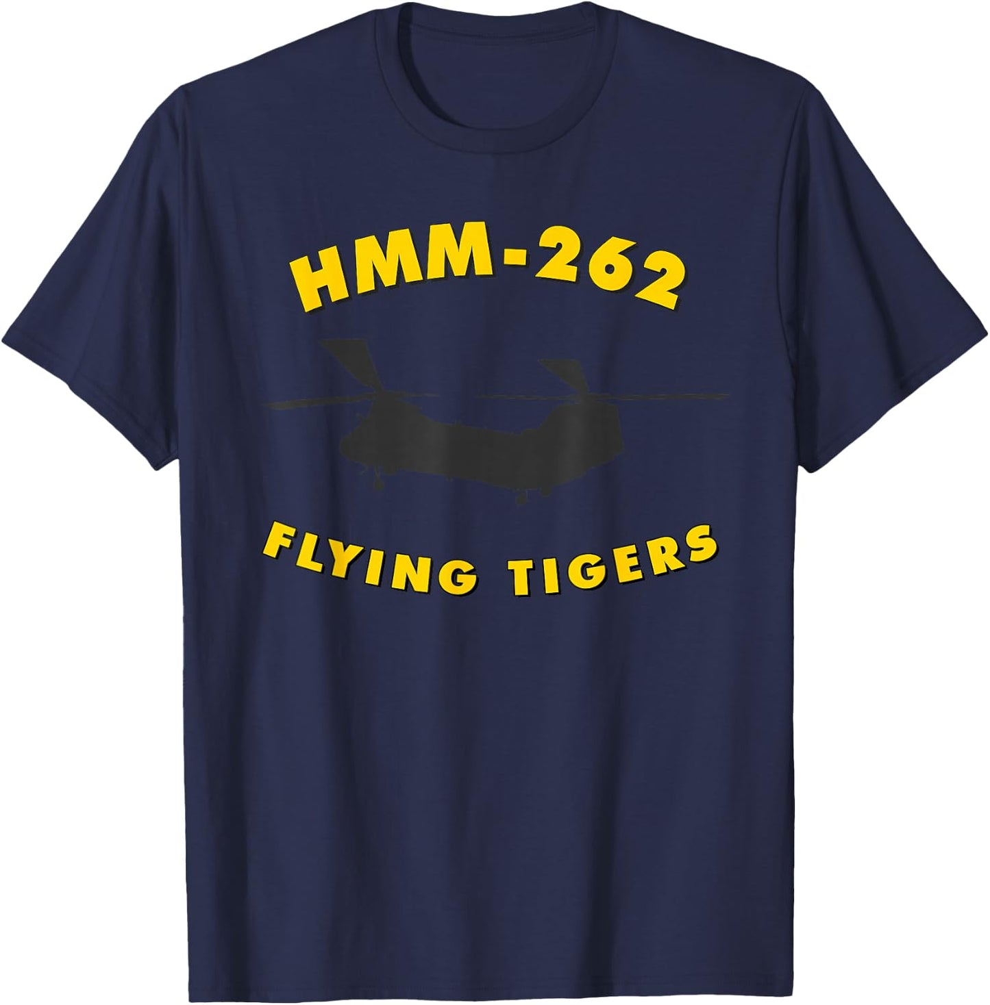 HMM-262 Helicopter Squadron CH-46 Sea Knight T-Shirt - T-Shirt | Navy