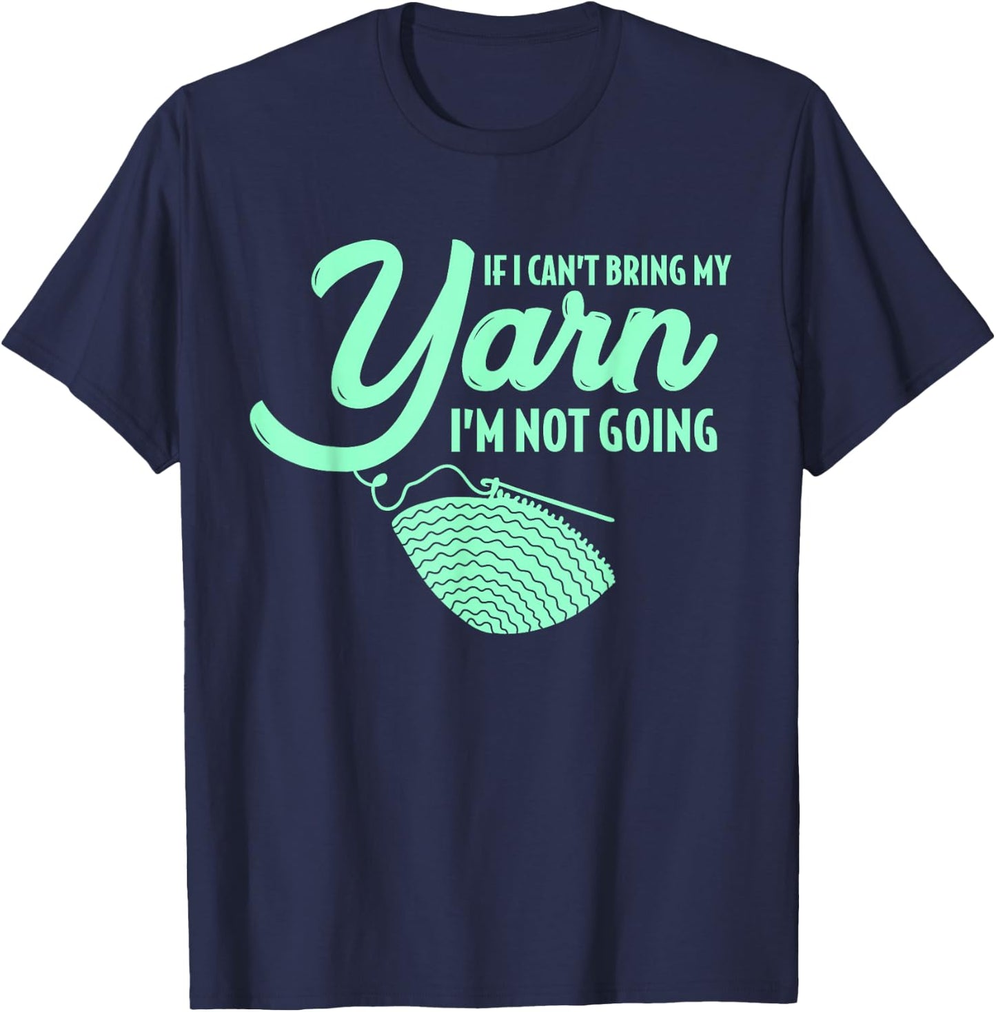 Crocheting Knitting Yarn T-Shirt - T-Shirt | Navy