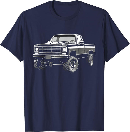 K10 Truck Silhouette Squarebody Nation Square body Truck T-Shirt - T-Shirt | Navy