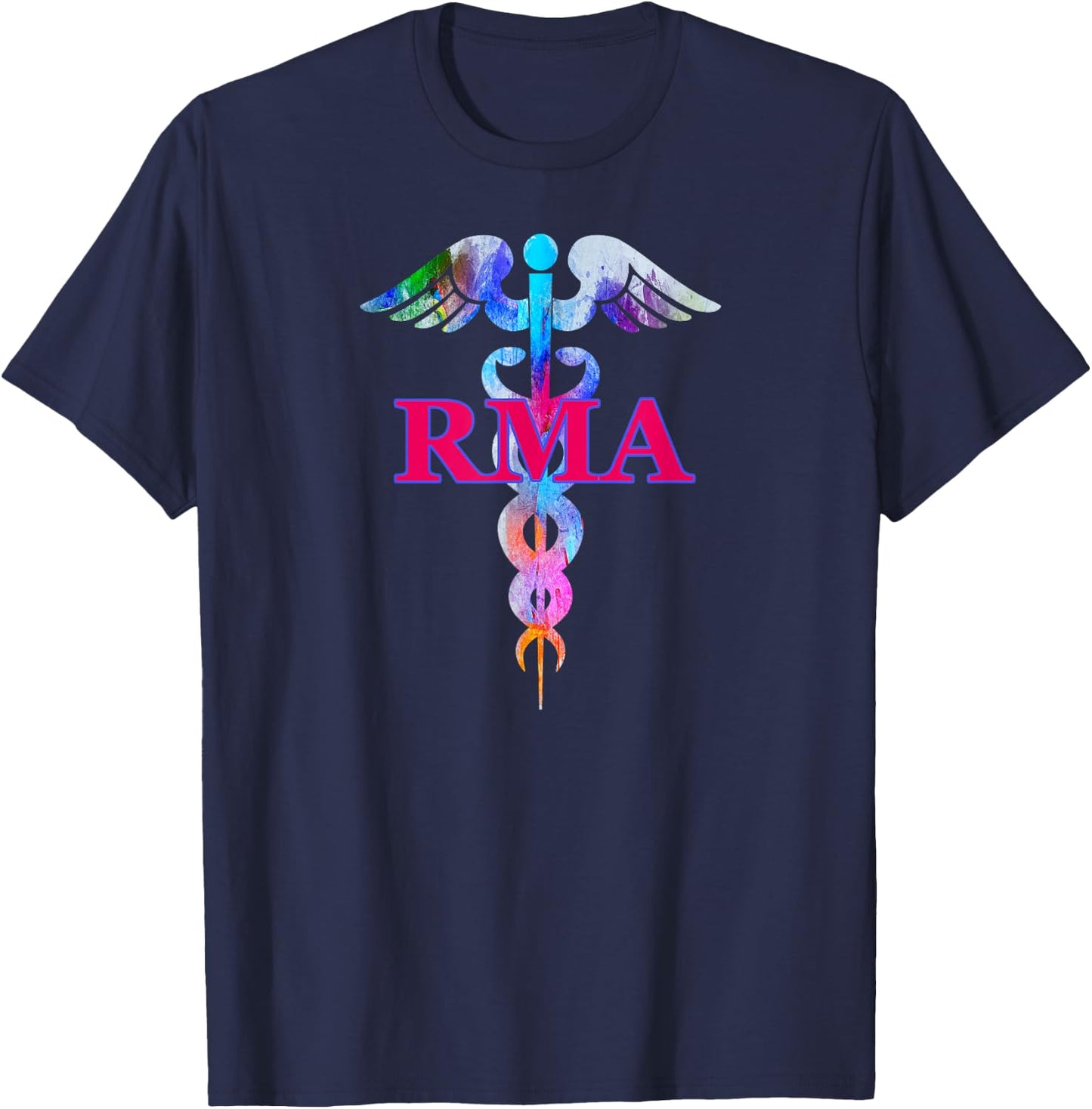 RMA Registered Medical Assistant Caduceus Gifts T-Shirt - T-Shirt | Navy